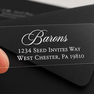 White Ink Wedding Guest or Return Address Labels - Small 2 5/8"x1"