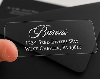 White Ink Wedding Guest or Return Address Labels - Small 2 5/8"x1"