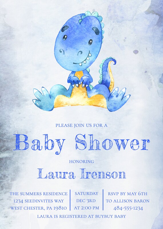 baby dinosaur baby shower invitations