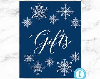 Its Wedding Sign Printable Download 8x10 - Navy Blue Winter Snowflake - Editable Template - Printable DIY PDF JPEG File