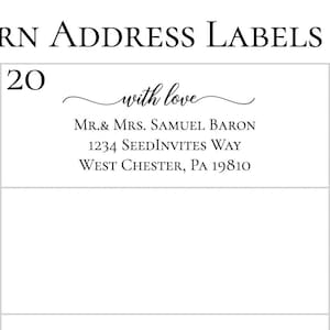 Guest or Return Address Labels, Clear Gold Foil Labels, Calligraphy Address Printing, Envelope Addressing, Printed Mailing Labels 2 5/8 x 1 image 4