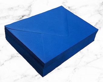 25 Royal Blue A7 Envelopes,Royal A1 Envelopes, Boy Birthday Party Invitation Envelope, Blue Baby Shower, Pointed Flap Euro Envelopes