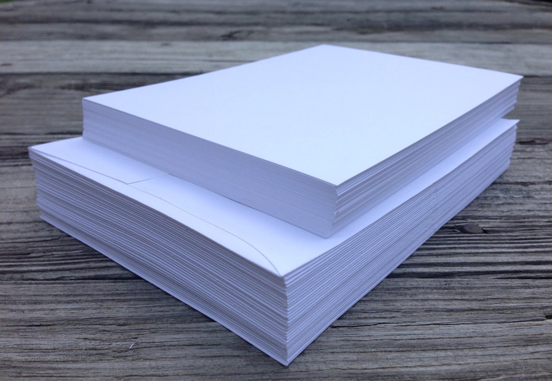 Blank White Cards & Envelopes Printable 5x7 Invitations A7 Envelopes