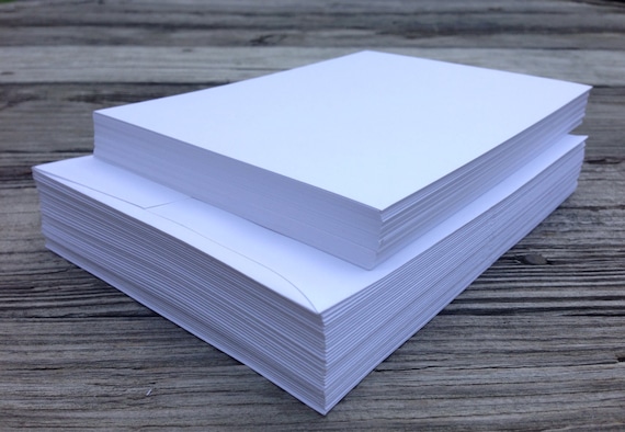 Blank White Cards & Envelopes Printable 5x7 Invitations A7 Envelopes DIY  Invitations Blank Cards Print Invasions at Home 