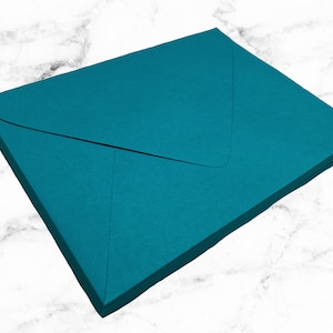 25 Teal A7 Envelopes, Peacock Envelopes, Pointed Euro Flap Envelopes, 5x7 Teal Peacock Wedding Invitation, A1 4bar RSVP Envelopes