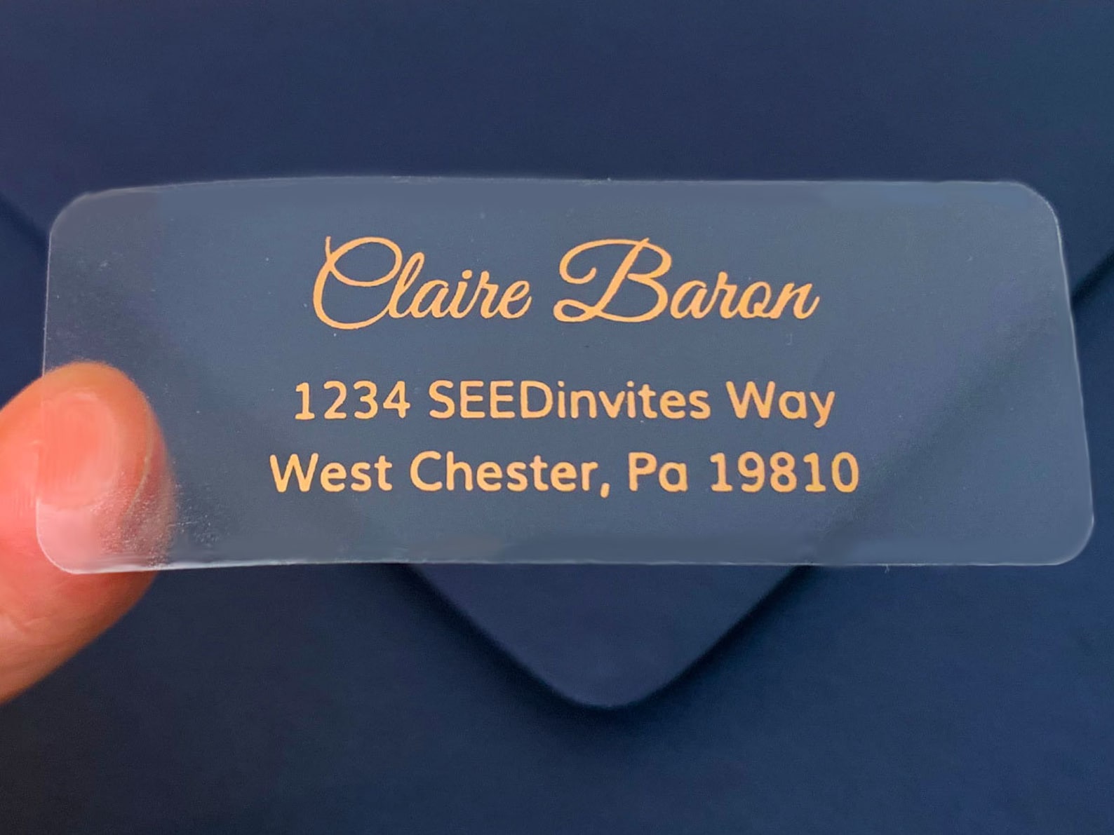 Foil Return Address Labels Clear Gold Foil Labels Etsy