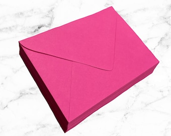 25 Fuchsia A7 Envelopes, Hot Pink Magenta Envelopes, A7 or 4bar A1 RSVP Envelopes, Pink Wedding Birthday Party Invitation Envelope