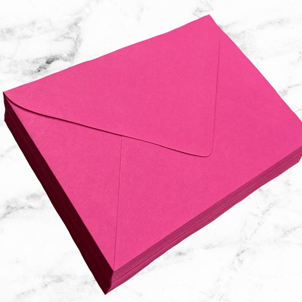 25 Fuchsia A7 Envelopes, Hot Pink Magenta Envelopes, A7 or 4bar A1 RSVP Envelopes, Pink Wedding Birthday Party Invitation Envelope