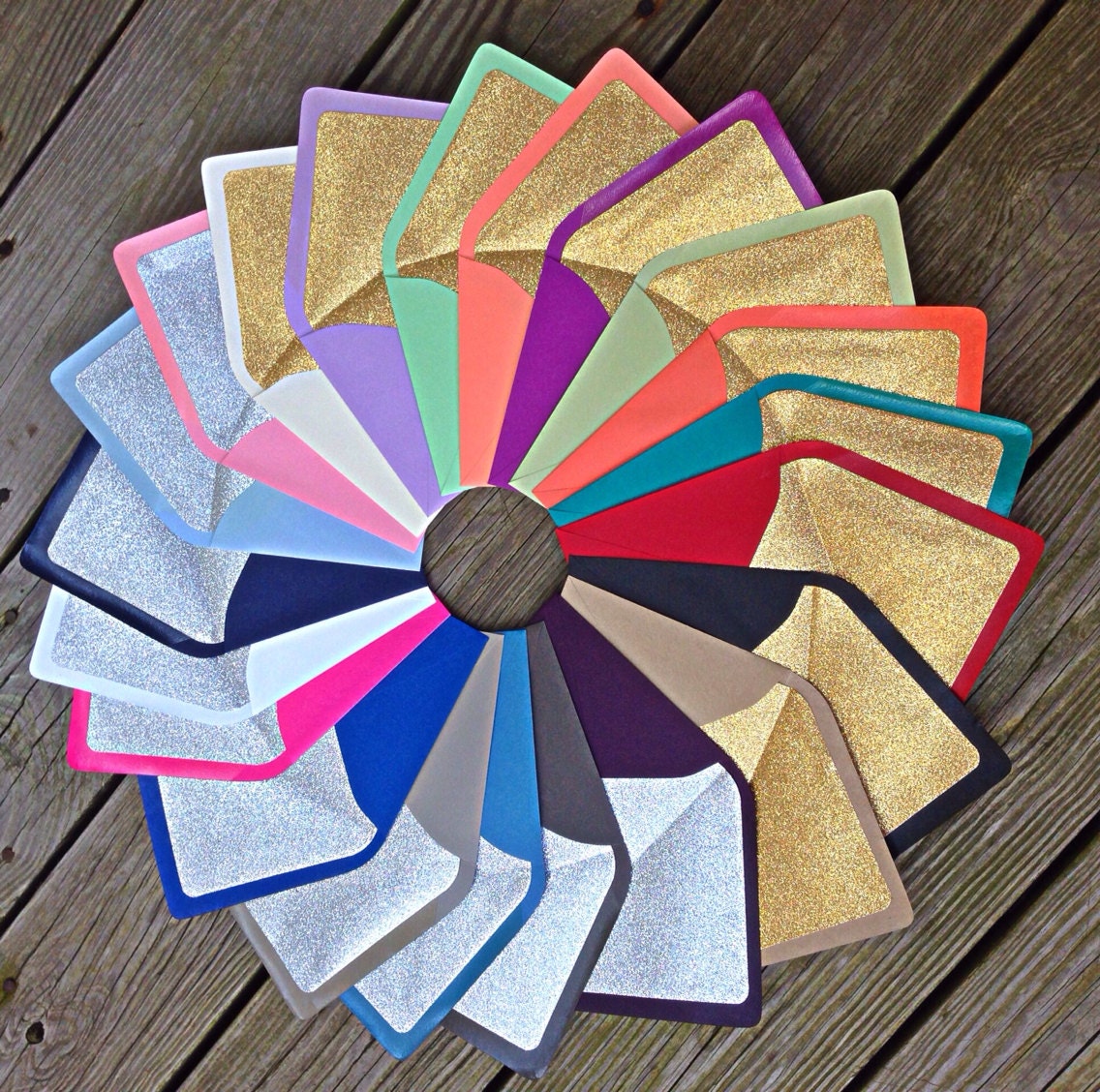 5x7 Glitter Lined Envelopes Gold or Silver Envelope Liners Etsy