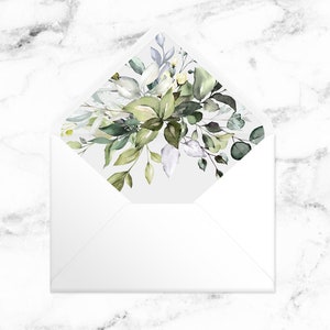 Druckbare Umschlag Liner - Eukalyptus Greenery - A7 5x7 Umschlag - Printable Sofortiger Download PDF