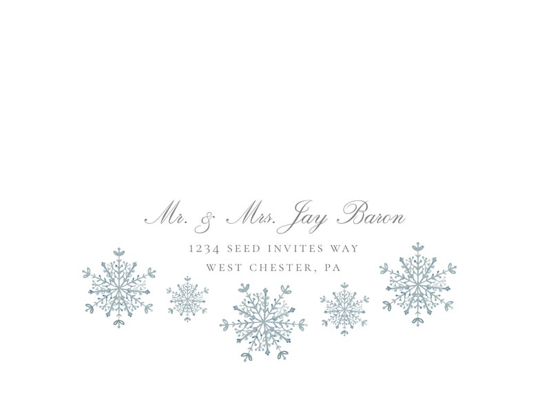 Snowflake Wedding Invitation template, Winter Wedding Invite, Printable Template Editable Download image 8