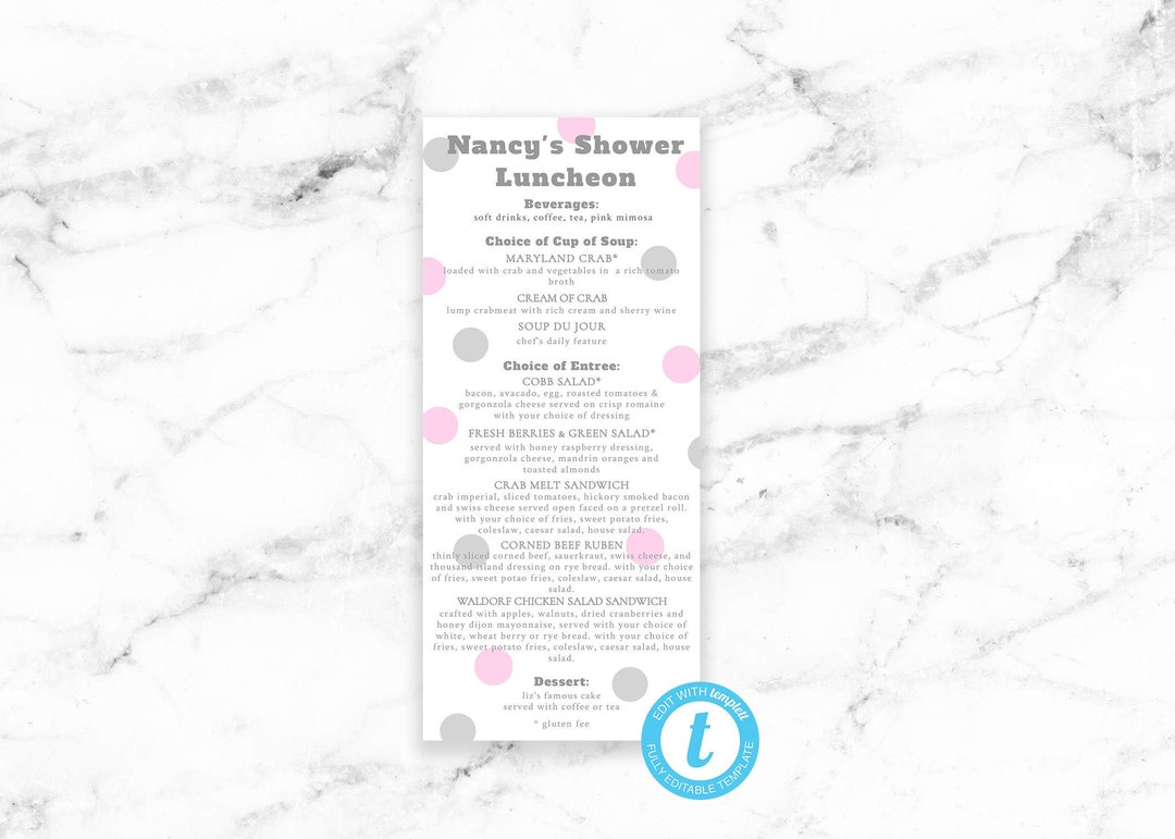 Baby Shower Menu Card Pink Gray Polka Dots Editable Etsy UK baby-shower-menu-card-pink-gray-polka-dots-editable-etsy-uk