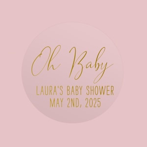 Stickers bébé Oh 2 pouces Sticker cadeau douche doré Sticker cadeau transparent transparent enveloppe scellés Sticker bougie 20 feuilles étiquette brillante