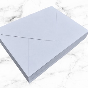 25 5x7 Luxe Grey A7 Envelopes - Super Thick Invitation Envelopes - Dust Blue Gray Envelopes - Luxe Grey Wedding