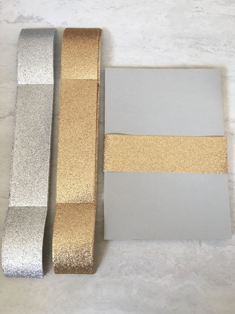 Glitter Belly Bands Wedding Invitation Band Fits 5x7 Etsy