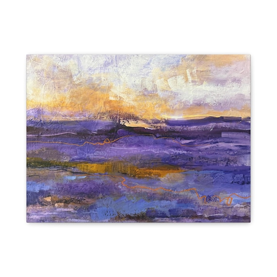 Abstract Purple Gold Landscape Canvas