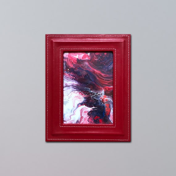 Title: Red White Blue, framed fluid acrylics