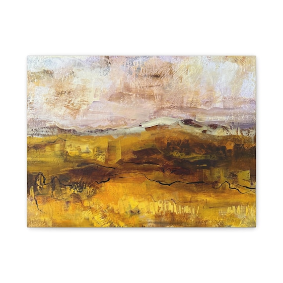 Golden Hills Abstract Landscape Matte Canvas