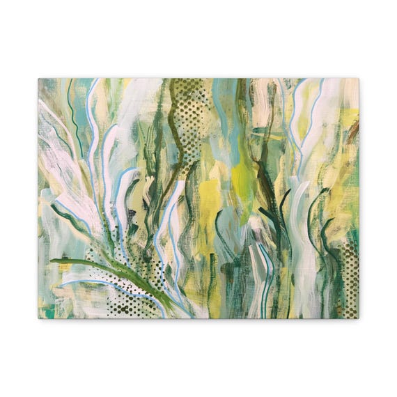 Abstract Green Botanical Canvas