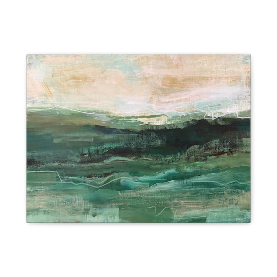 Abstract Green Landscape Canvas