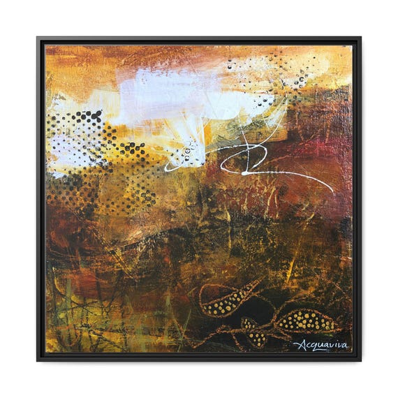 Abstract Autumn Texture Matte Canvas, Framed