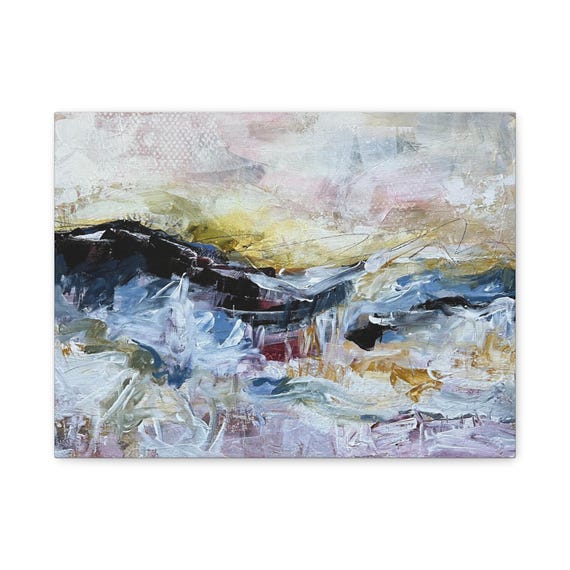 Abstract Coastal Landscape Matte Canvas