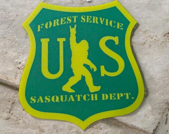 Sasquatch Dept. Sign | Bigfoot Forest Service Wall Decor, Rustic Cabin Art (3D Printed)
