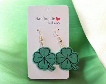 St. Patrick’s Day Earrings – Lightweight Shamrock Dangles