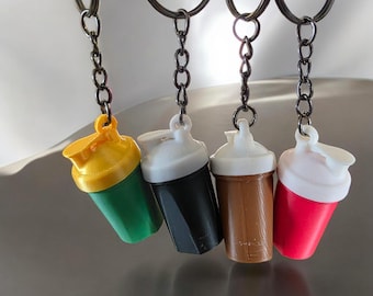 Mini Protein Shaker Keychain | 3D Printed Gym Accessory, Fitness Gift
