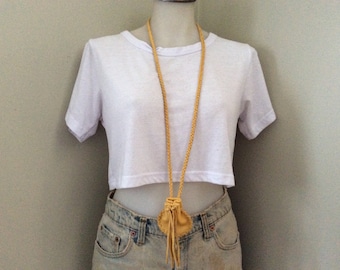 Soft  Medicine Bag on Long Braid Necklace Strap, Canadian Made