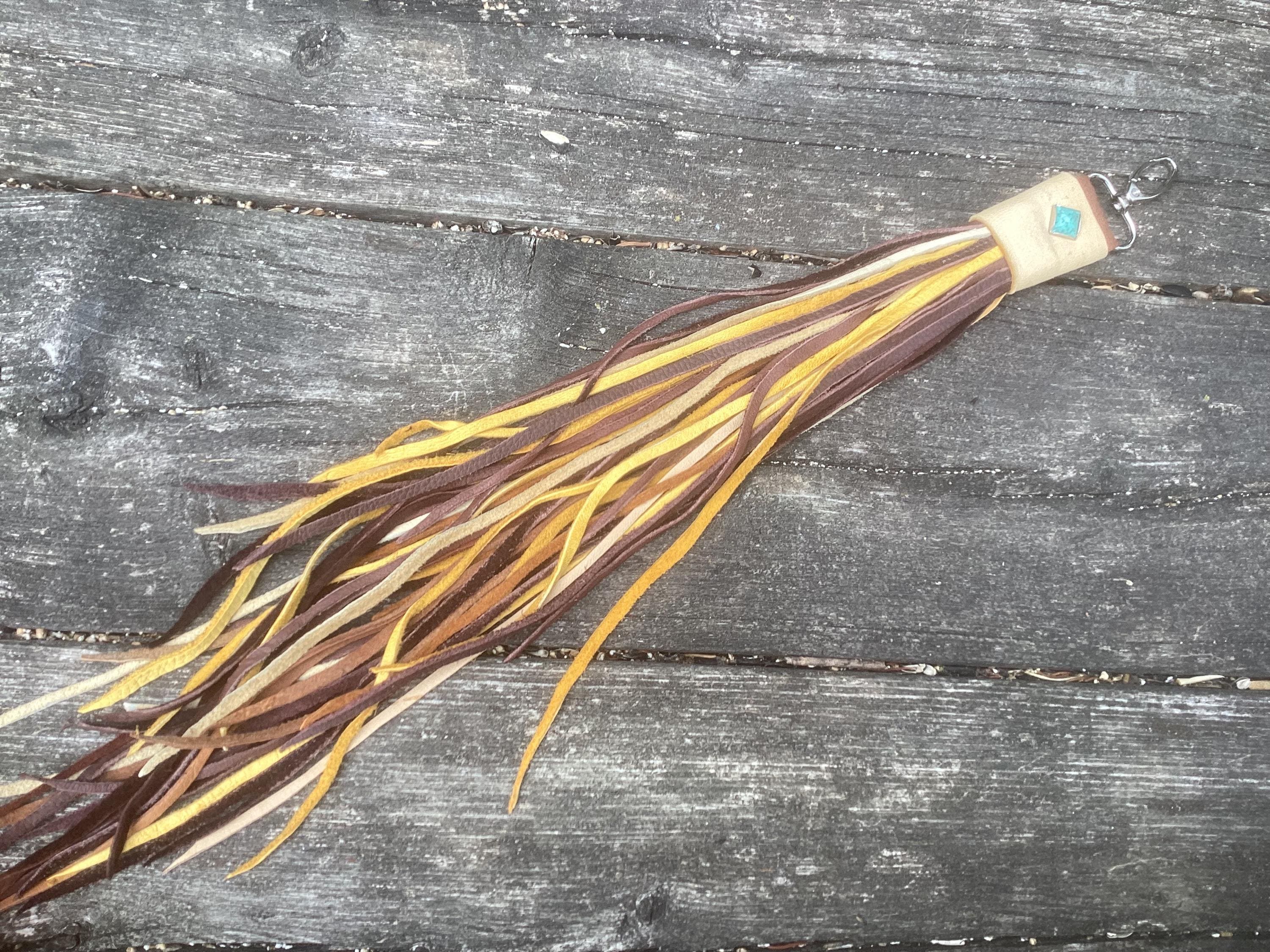 Large Leather Fringe Tassel, Southwestern Leather Accessory, Made in Canada