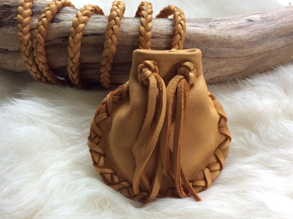 Deer Hide Medicine Bag, Soft Leather Pouch, Handmade in Canada