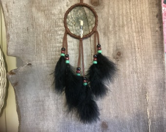 Brown Dream Catcher, Small Car  DreamCatcher, Ready to Ship,Made in Canada