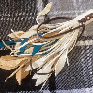 Leather Feather Purse Tassel, Leather  Feather Purse Charm, Purse Decoration, Ready to Ship, Made in Canada
