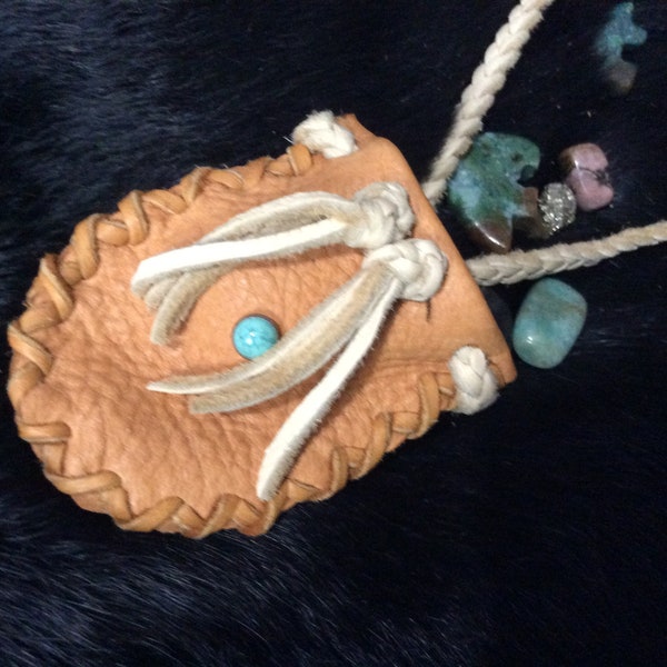 Kids Medicine Bag Necklace, Deerskin Medicine Pouch, Small Medicine Bag, Handmade in Canada