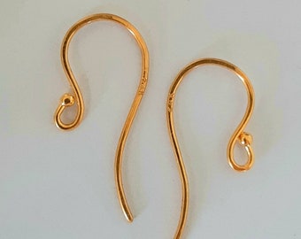 Ganci per orecchini in oro massiccio 24 carati: per aggiungere pendenti. Ipoallergenici, lenitivi per orecchie sensibili.