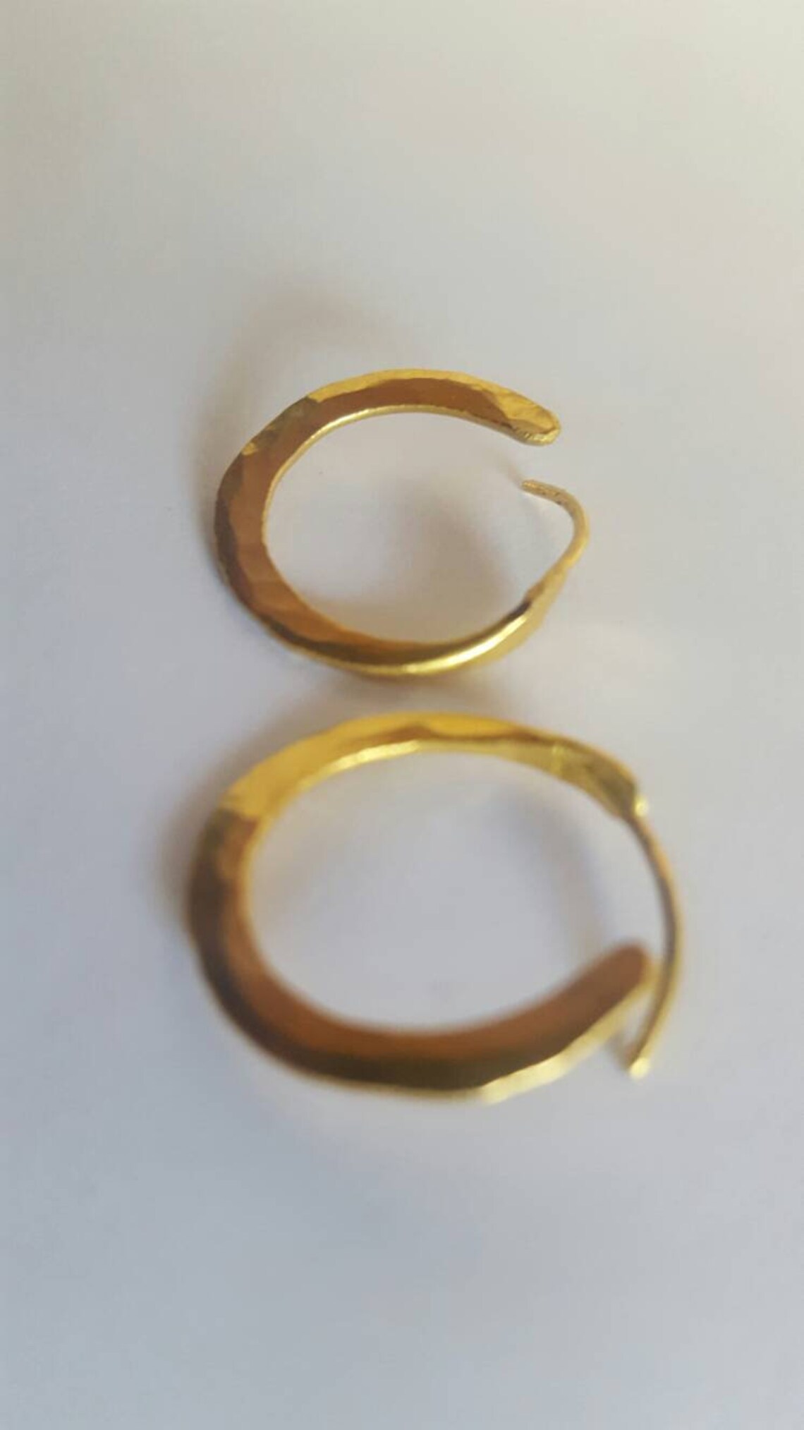 24K Solid Gold Hoop Earrings. 24K Pure Gold Hand Made Etsy