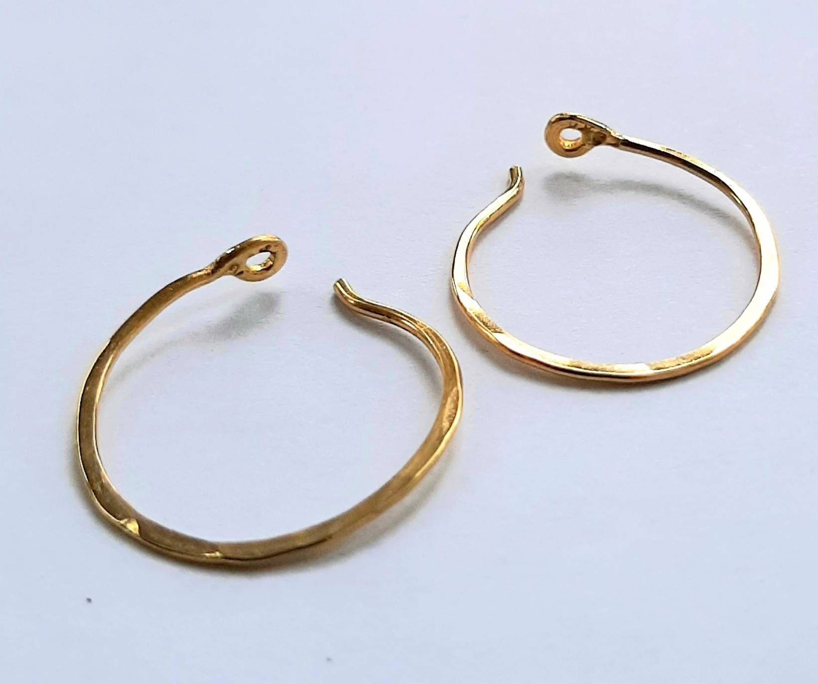 24K Gold Hoop Earrings. Pure, Hypoallergenic Thread of Gold Hoops With ...