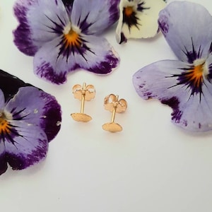 Tiny 24K Gold Dot Earrings: 18K Gold Posts