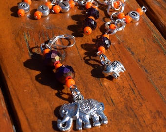 Beaded Knitting Row Counter: 1-100 Long Chain Style with Lever Lock Progress Keeper