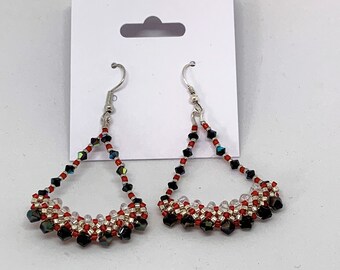 Red beaded earrings