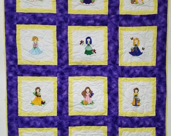 Angel Baby Quilt 41"x 53" Embroidered