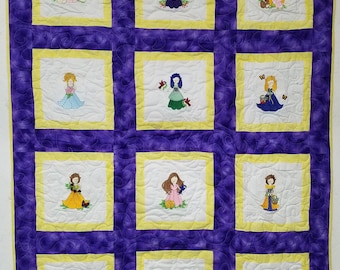 Angel Baby/ Kid's Quilt 41"x 53" Embroidered
