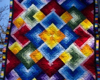 Flying Colors Quilt, Queen or King