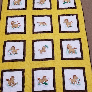 Horse Baby Quilt, 41x53 Kid's Quilt