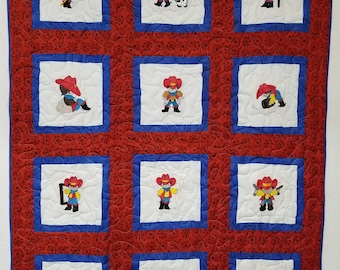 Cowboys 1 41"x 53" Baby or Kids Quilt