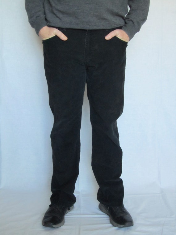 Levis 505 Negro Pana Pantalones Rectos Pantalones Vaqueros 33 | Etsy España