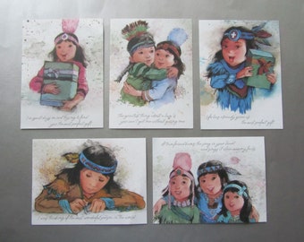 St. Labre Indian School Many Aho’s Lot of 5 Greeting Cards With White Envelopes Set 1