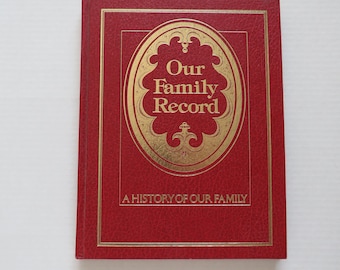Our Family Record A History Of Our Family Red Gold Hardcover Book Vintage Unused 1977