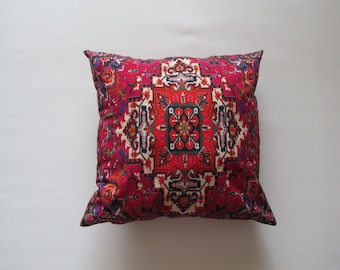 New Throw Pillow Case Old Persian Carpet Velvet Square Shape 18” x 18” Style 2